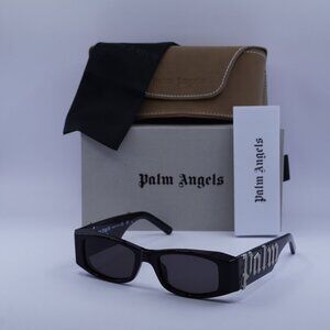 Palm Angels PERI007 ANGEL 1007 Rectangle Sunglasses - Black/Dark Grey